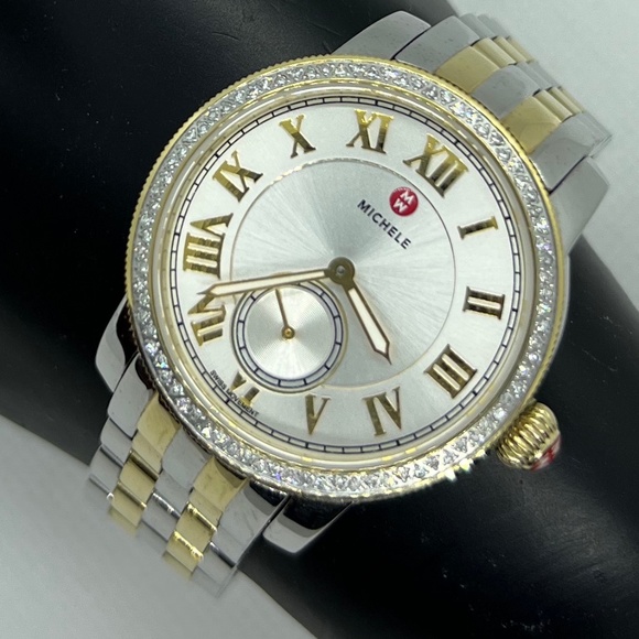 Michele Gold/Silver Harbor 2 Tones Dial Mww28a000002 Watch NWT - Picture 1 of 15